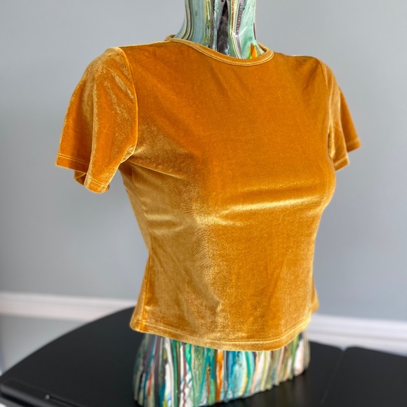 Topshop Velvet Short Sleeve- Size 6 - Picture 2 of 7